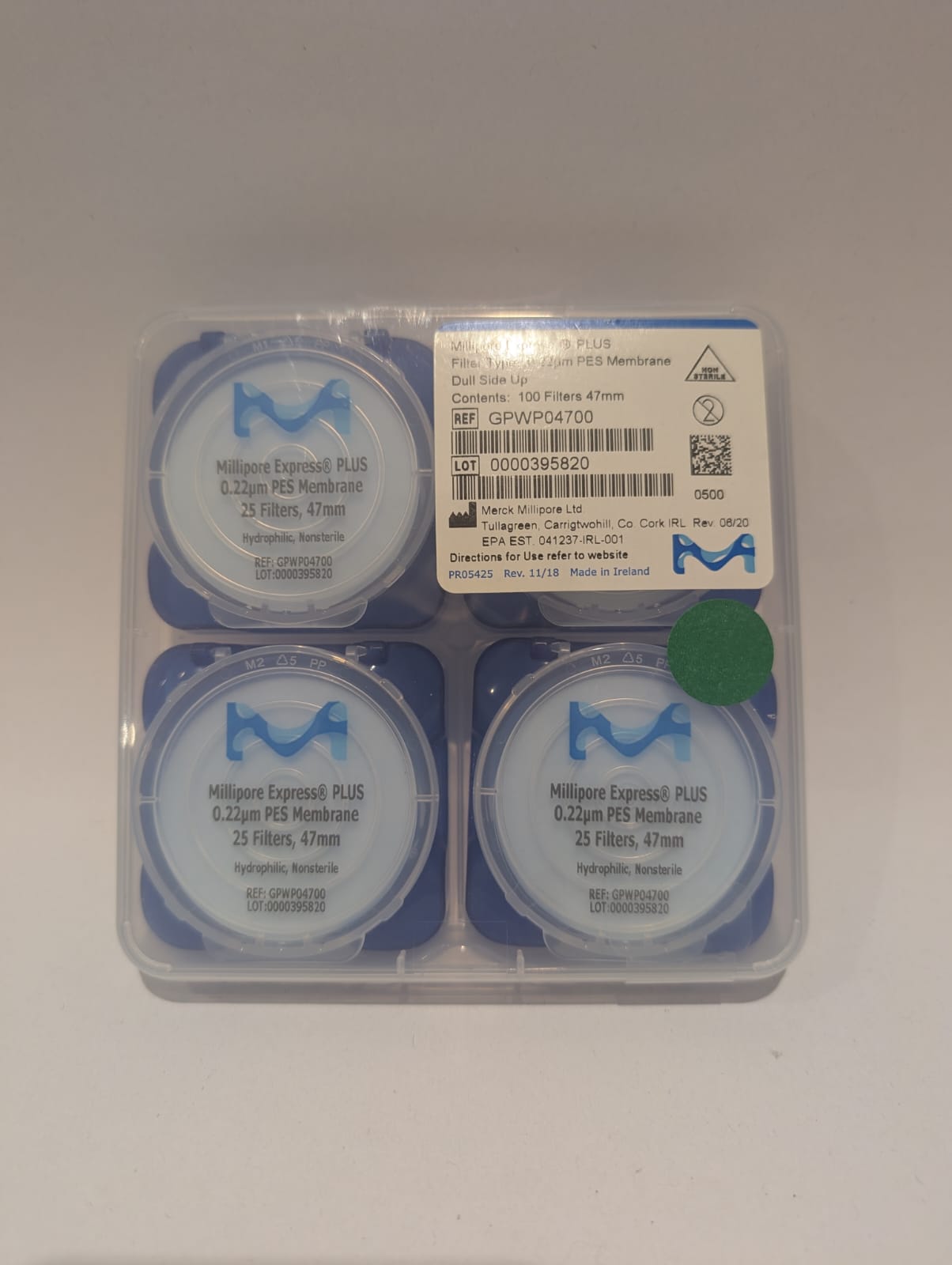 MILLIPORE EXPRESS PLUS FILTER TYPE 0.22UM PES MEMBRANE DULL SIDE UP